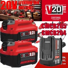 2PACK 20Volt For Craftsman V20 8.0Ah Li-ion Battery CMCB204 CMCB202 /Charger