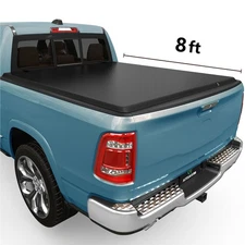 8FT Soft Bed Roll-Up Tonneau Cover For 03-24 Dodge Ram 1500 2500 3500 Truck Top
