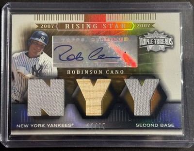 2007 Topps Triple Threads Rising Star Robinson Cano Jersey Bat AUTO 22/25