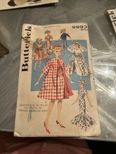 Butterick 9993 Teen Doll 11 Barbie Wardrobe Wedding Gown Dress Top Pants