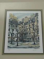 Signed Serigraph by French Artist Le Blanc "PLACE DE LA CONTRESCARPE”