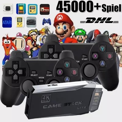M8 40000+4K HDMI TV Video Game Stick Retro Gaming-Console 2 Wireless Controller
