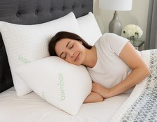 Queen Size Rayon Derived from Bamboo Pillows, Cooling Shredded Memory Foam Pi...