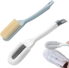Shoe Cleaning Brush 2 Pack Soft Bristle Long Handle Sneaker Scrubber White