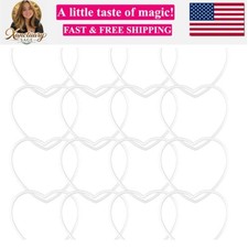 12 Pack White Plastic Dream Catcher Ring 8 Inch Heart Shape Macrame Hoops for...