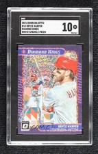 2021 Donruss Optic Diamond Kings White Sparkle Prizm Bryce Harper SGC 10 GEM b4d
