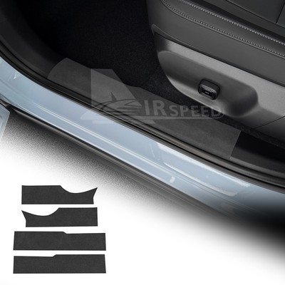 For Volvo EX30 2023-2025 Threshold Protection Stickers Anti-Scratch Black Suede