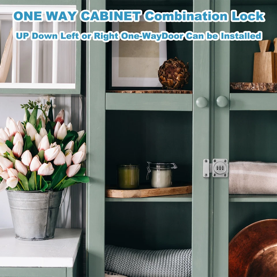 Schrank Passwort Riegel Zahlenschloss Sicherheitsschloss Schwarz - Bild 3 von 4