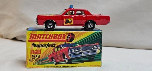 Matchbox superfast vintage 1970's models, No-59, Fire Chief Car, mint