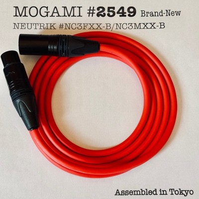 1-50 ft Mogami 2549 Red | Choose Neutrik XLR/TRS | TOKYO_made | Bulk Ready