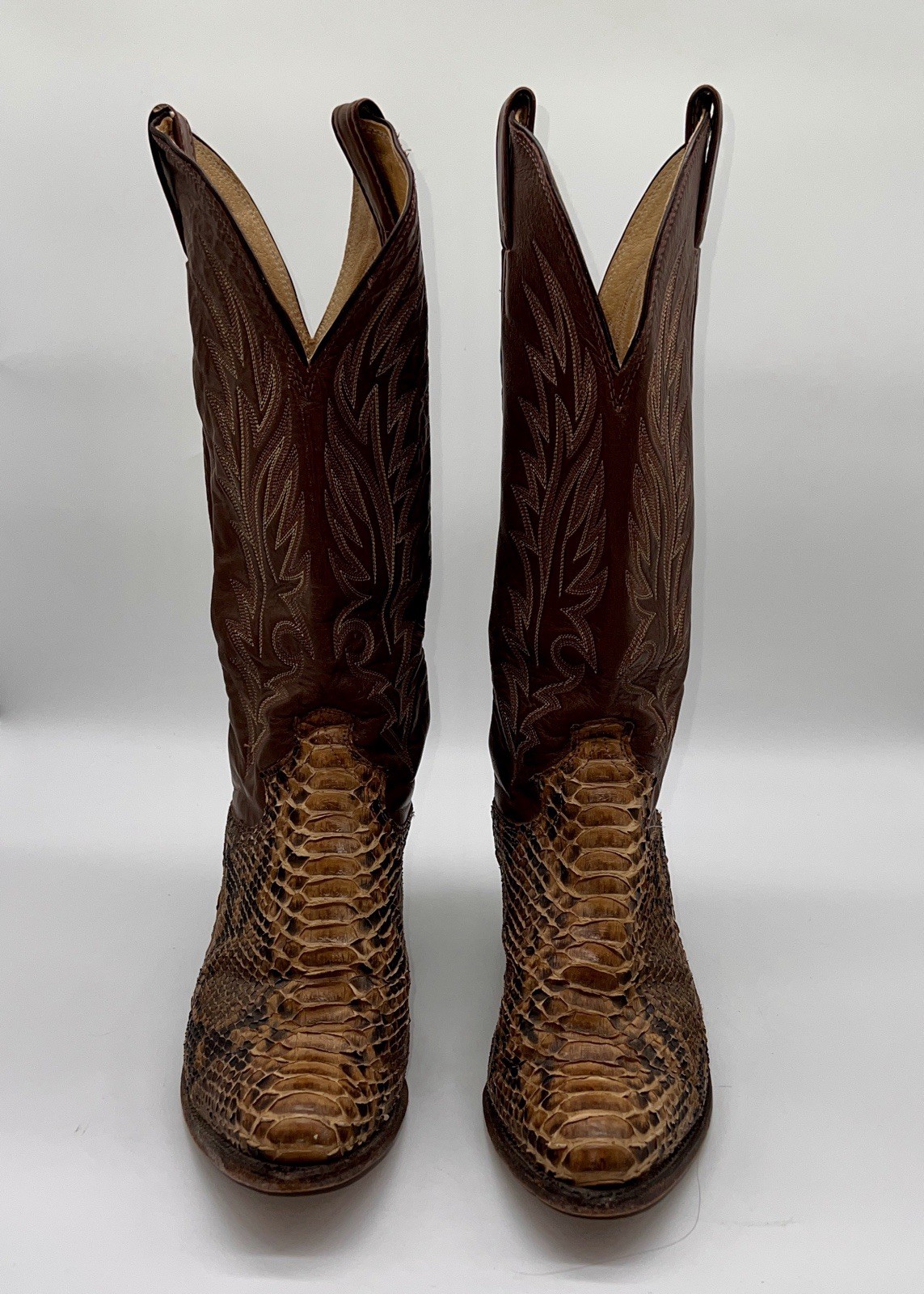 Justin Leather Snakeskin Brown Python Leather Wes… - image 2