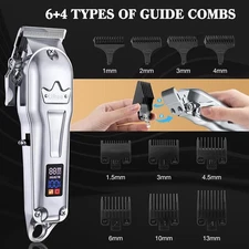 Barber Trimmer Set, Cordless Hair Clippers for Hair Cutting Kit with LED Display
