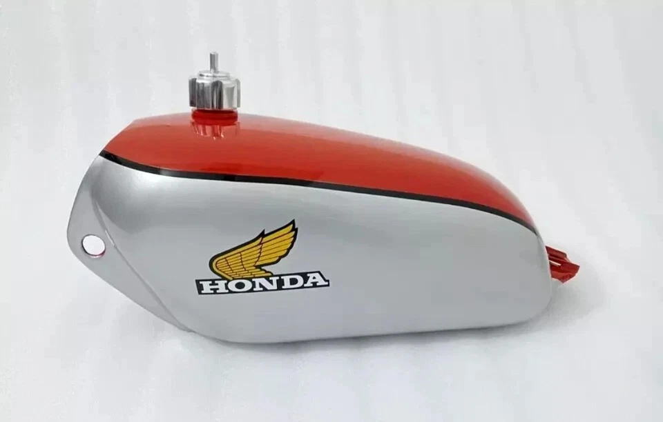 Honda CR 250 M 1973 Elsinore acero rojo y plata tanque de gasolina + tapa grifo/apto para Foto 2 de 4