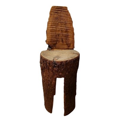 Rustic Wooden Stump Chair Handmade Unique Tree Log Accent Decor 1980s