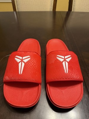 New Nike Kobe Slides Sandals Red White Size US 13