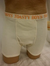 Toasty Boys Organic Waffle Thermal Boxer Brief Natural Medium NWT #1397A
