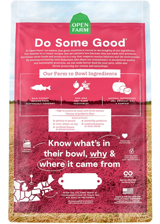 Open Farm Grain Free Wild-Caught Salmon Recipe 22lb dog food