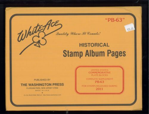 2011 White Ace U.S Commemorative Plate Block Stamp Album Supplements PB-63 - Picture 1 of 2