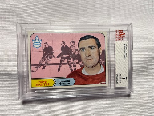 1968-69 TOPPS #130 FLOYD SMITH Avanti Toronto Maple Leafs BGS Classificato 7 NEARMINT - Foto 1 di 2