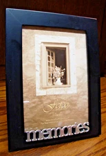 PHOTO FRAME Malden Fetco Decor~Black MEMORIES for 5"x7" Picture Tabletop     P24