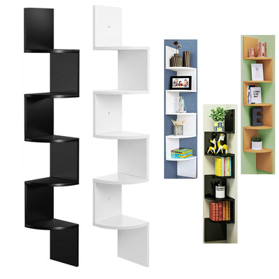 Bücherregal Wandregal Eckregal Küchenregal 5 Ebenen Hängeregal Holz