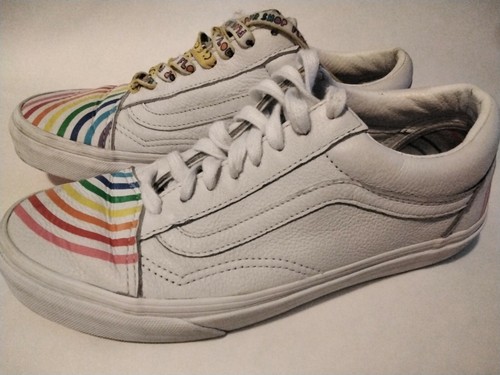 white rainbow vans old skool