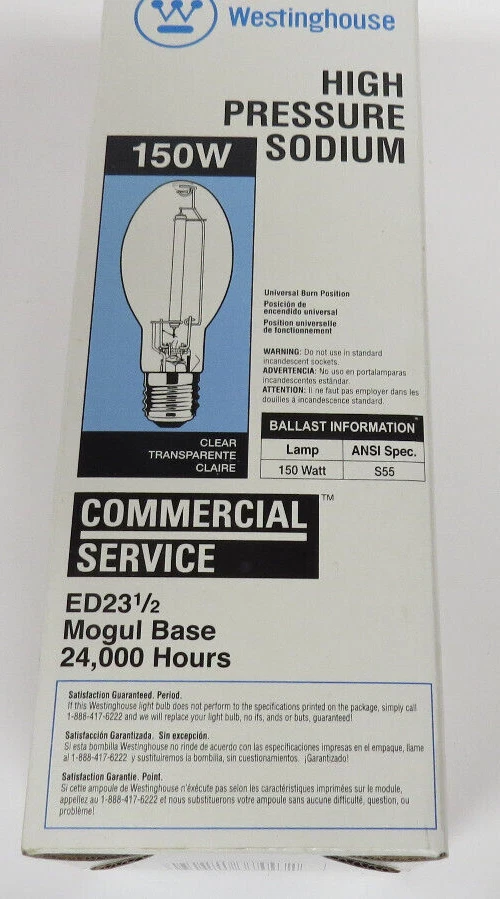 Westinghouse 150 Watt High Pressure Sodium Bulb #37443 Clear Mogul Base NEW - Image 3 of 4