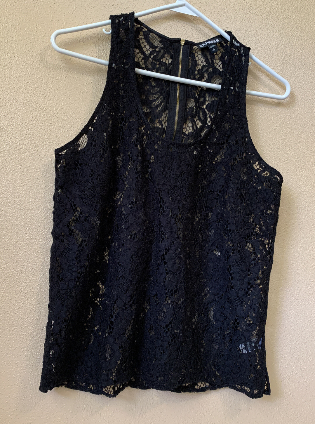 Express Women’s Black Lace Sleeveless Top Size Small Rn55285 Very Nice