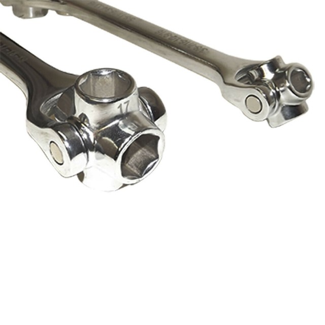 2 PCS Dog Bone Socket Wrench Set 8 Socket 12mm to 19mm SAE 3/8