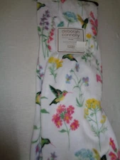new Deborah Connolly luxury fleece throw - 50" x 70"plush HUMMINGBIRDS - floral