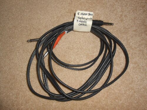 1/4 STEREO JACK TO 2X MONO 1/4 JACK TIP RING 3METRE CABLE - Foto 1 di 1