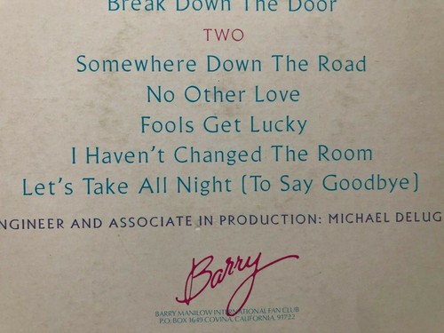 BARRY MANILOW - IF I SHOULD LOVE AGAIN EX+ VINYL LP / lyric inner - Picture 4 of 11