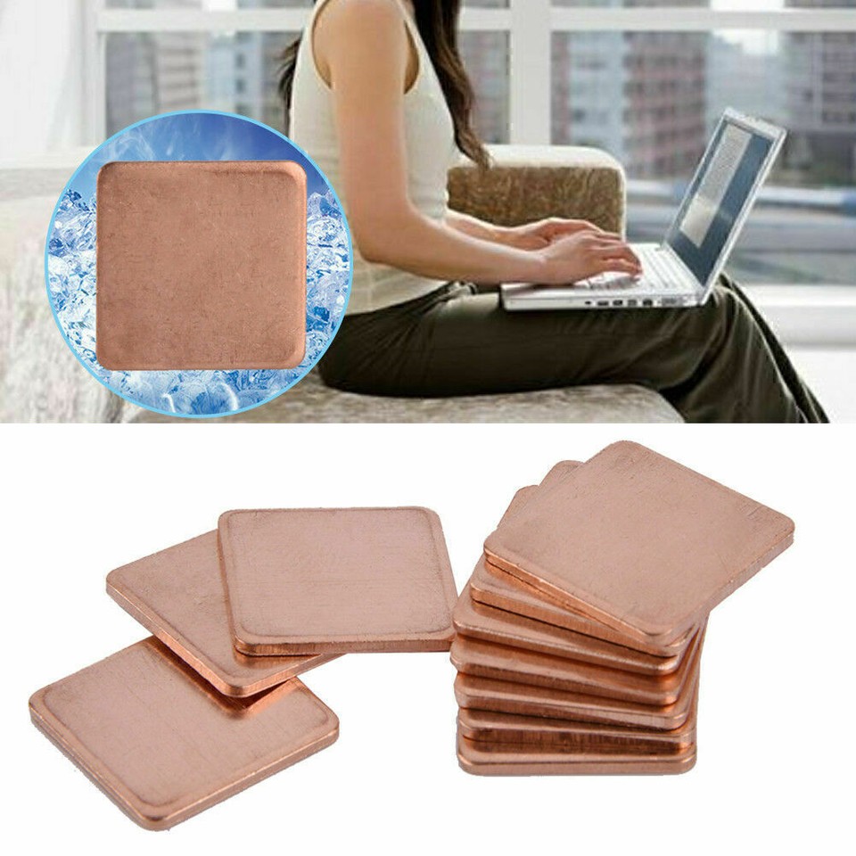 10PCS Thick Copper Hearsinks Cooling Copper Pad Shim laptop CPU 15*15
