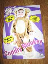 Girl Boys infant toddler SOFT CUDDLY MONKEY Halloween Costume 12 - 24 mos