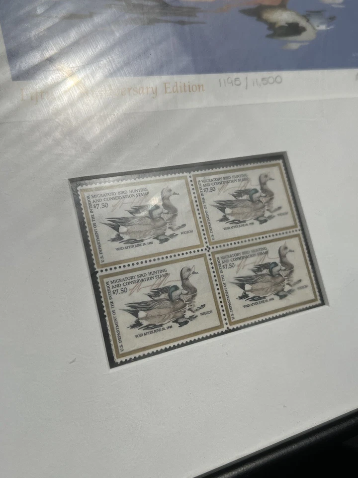 1980s US Department Duck Stamp Print 50th Anniversary Signed Numbered Wall Art - Image 3 of 4