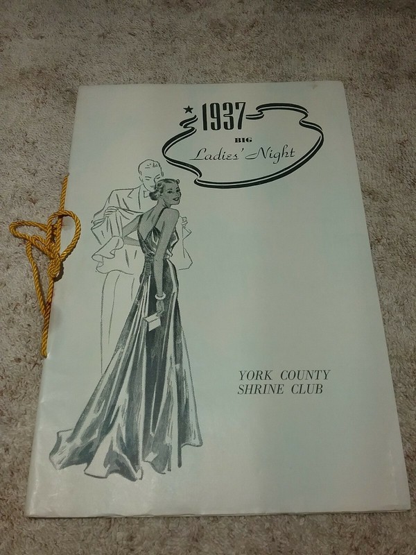 VINTAGE 1937 YORK PENNSYLVANIA SHRINE CLUB BOOKLET IN VERY GOOD CONDITION