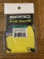 SPRO Wire Leader Nylon Coated Black 9” Fishing 