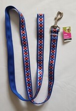 Leash For Dogs Bloom Blue  Red Size Large 5 Foot Long 1 Inch Wide 