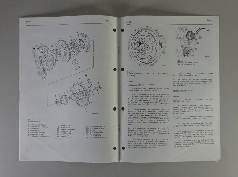 Nachtrag-Werkstatthandbuch Austin Mini City E+HLE+Verto Kupplung '1982 | Deutsch - Bild 3 von 4