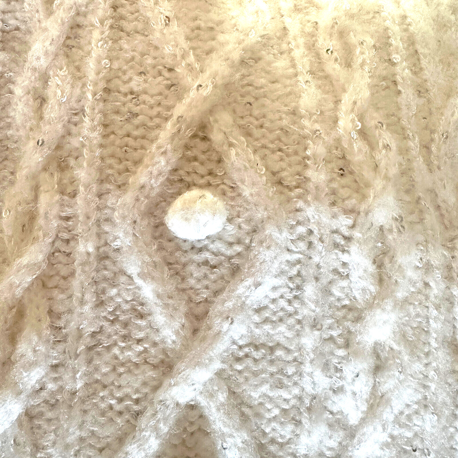 White Silver Sequin Cold Shoulder Turtleneck Swea… - image 10