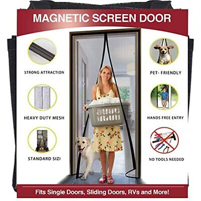 YUFER Fiberglass Magnetic Mesh Screen Door 36×82 Fits Door Size up to 36''x82'' 