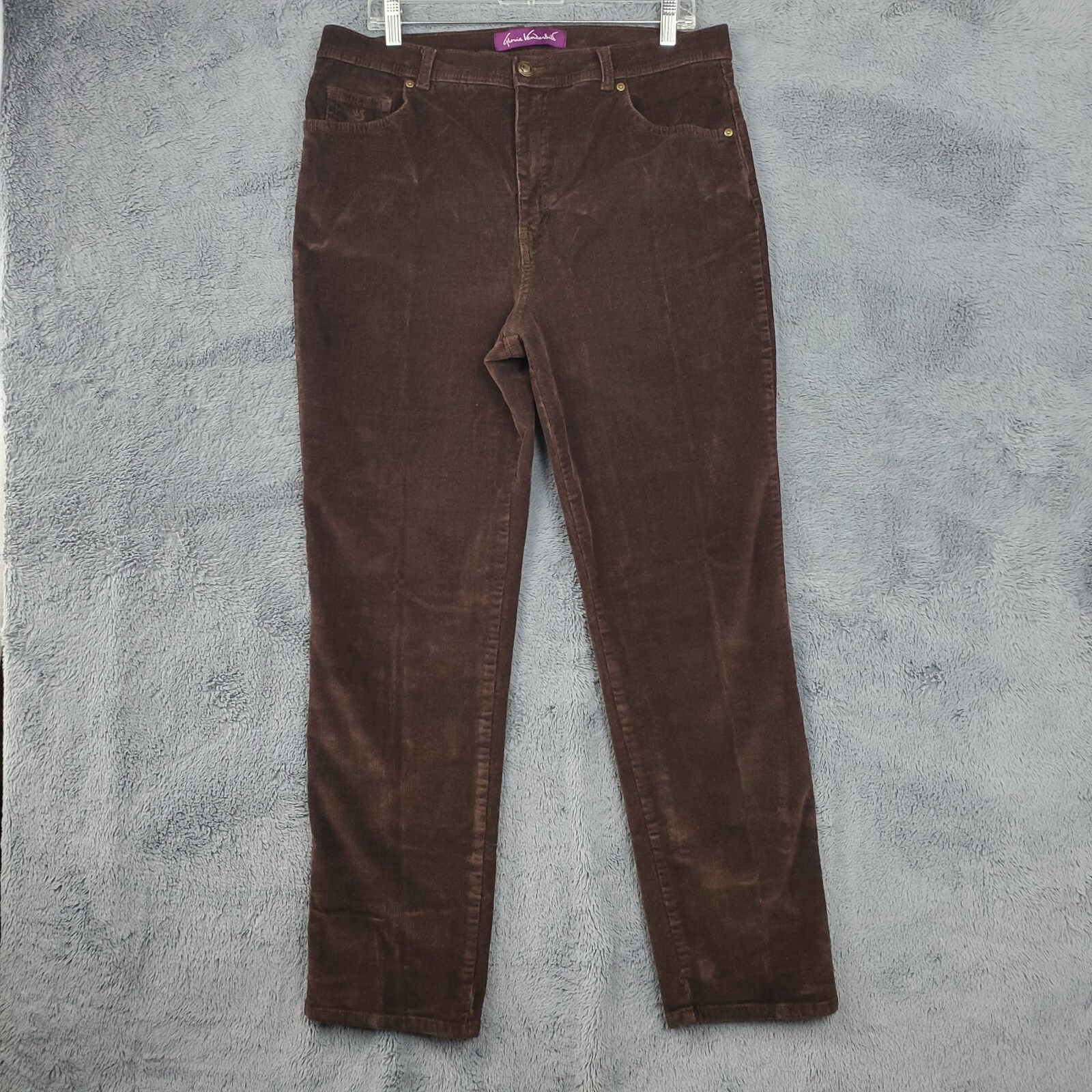 Gloria Vanderbilt Amanda High-Rise Brown Corduroy Jeans Size 14 Missy 34x30