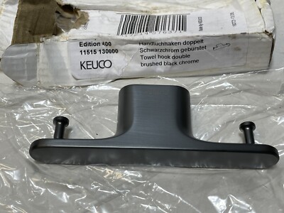 KEUCO Edition 400 Double Towel Hook - Brushed Black Chrome - 11515130000