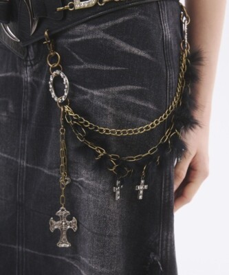 DIA d.i.a. Revival Belt Moon Buckle Feather Belt Black Gal Japan