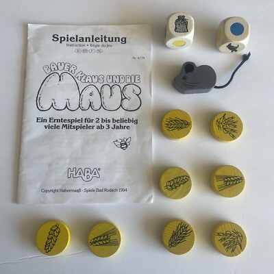 1994 Board Game Bauer Klaus und die Maus by Haba - Instructions, Lot of Pieces
