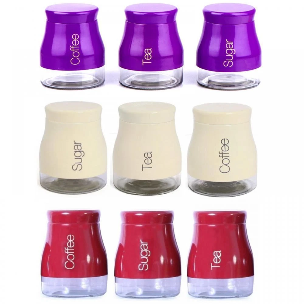 SET OF 3 KITCHEN STORAGE CANISTERS TEA COFFEE SUGAR JARS POTS CONTAINERS CADDY
Opens in a new window