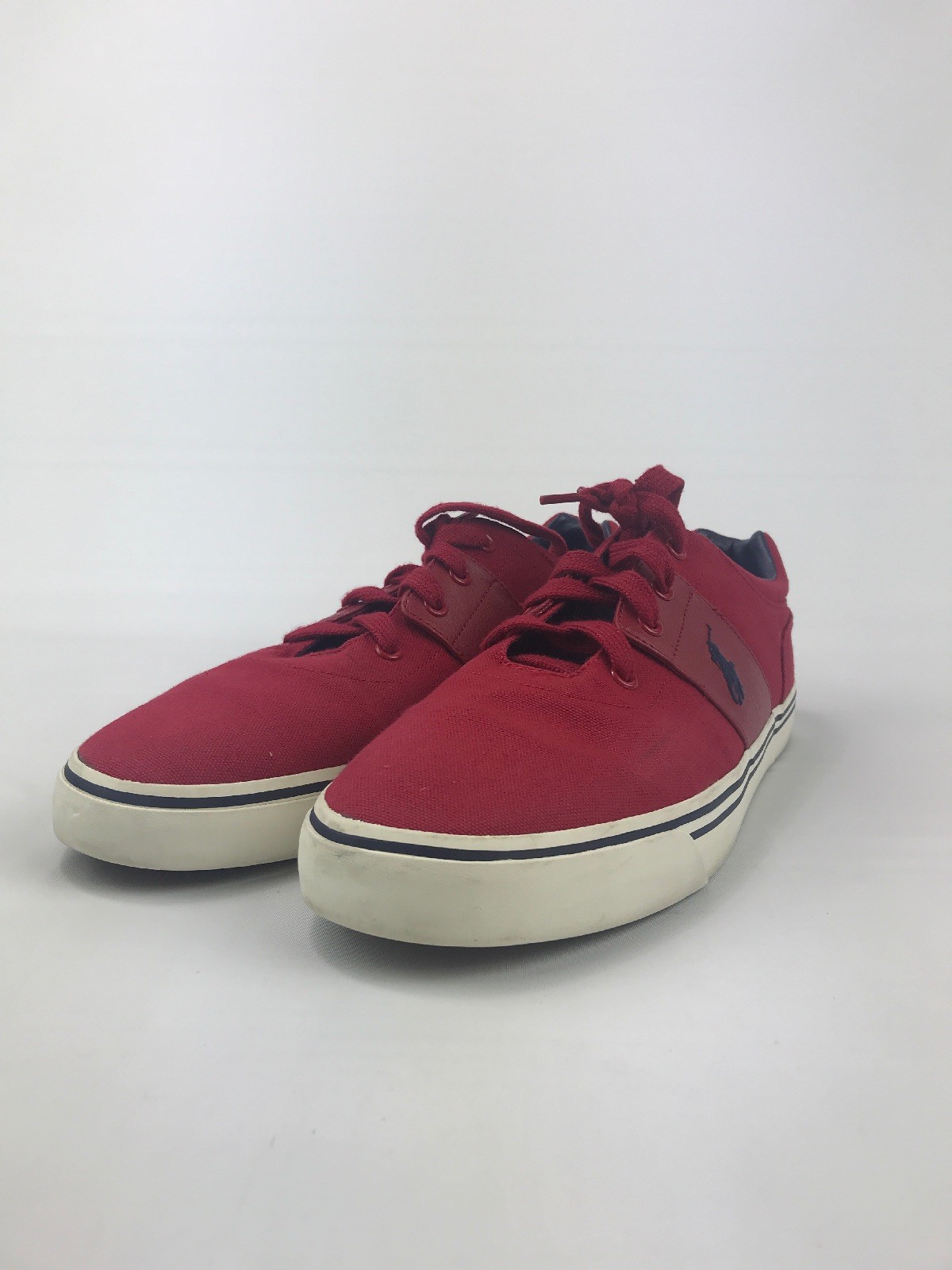 Scarpe in tela rossa US Polo Association con pony blu da uomo taglia 12