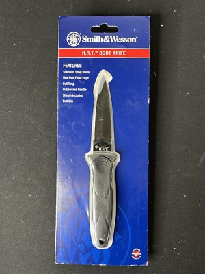Smith & Wesson HRT Boot Fixed Knife 3.4'' SS Blade with Rubber Handle and Sheath