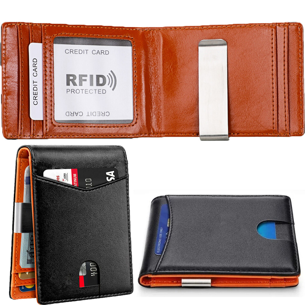 Slim RFID Wallet with Money Clip for Men - Front Pocket Credit Card Holder Gift-image