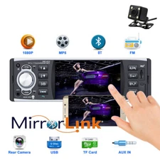 4''1 Din Car Radio Full Touch Screen FM MP5 Player Bluetooth AM RDS 2 USB+Camera